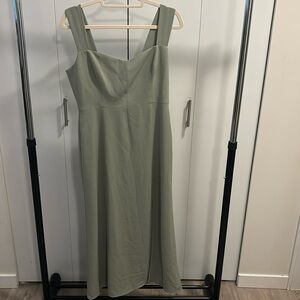 Park & Fifth - “Hastings Dress” - Large - Sage Green Dress - Leg Slit